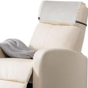 Recliner Headrest Protector - Faux Leather Headrest Covers for Recliners, Recliner Headrest Cover with Elastic Straps, Chair Headrest Cover for Recliners Protector 17 x 27 in (Dark Brown)